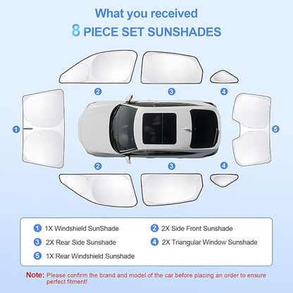 8pcs Car Window Shades for Honda Civic2022-Present Accessories, Windshield Side - Image 7