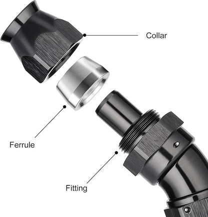 EVIL ENERGY 8AN 30 Degree PTFE One Piece Full Flow End Hose Fitting Aluminum - Image 2