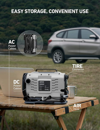 AstroAI Tire Inflator Portable Air Compressor Pump 150PSI 12V DC/110V AC - Image 7