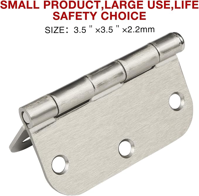 42 Pack Rounded Door Hinges Brushed Nickel 3.5 inch x 3-1/2", 5/8" Radius Heavy - Image 4