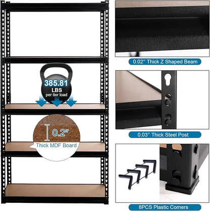 PACHIRA E-Commerce 5 Tier Storage Shelves 31.5" W x 15.75" D x 72" H, - Image 3