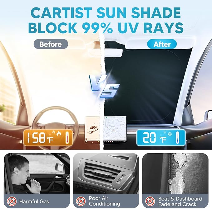 Windshield Sun Shade Fits for Chevy Equinox 2025 2026 Foldable Car Front Window - Image 6