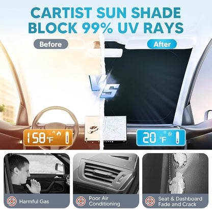 Windshield Sun Shade Fits for Chevy Equinox 2025 2026 Foldable Car Front Window - Image 6