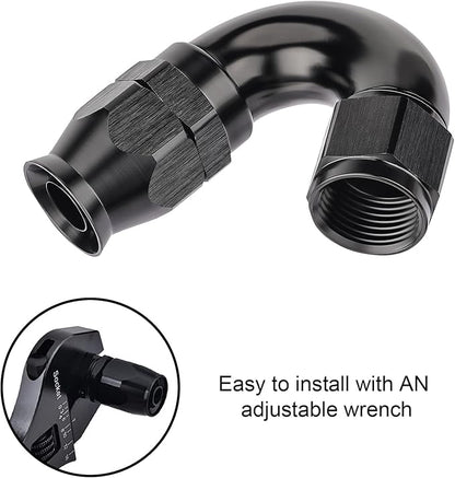 EVIL ENERGY 6AN 150 Degree PTFE One Piece Full Flow End Hose Fitting Aluminum - Image 6