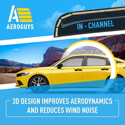 Extra Durable Window Deflectors in-Channel Window Visors Rain Guards Fit - Image 5