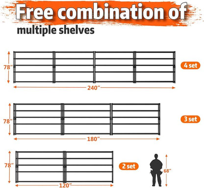 Storage Shelves Heavy Duty, 5-Tier Adjustable Metal Industrial Utility Shelf - Image 7