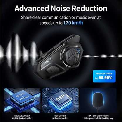 Motorcycle Helmet Bluetooth Headset, 10 Riders 2000M Communication Systems - Image 9