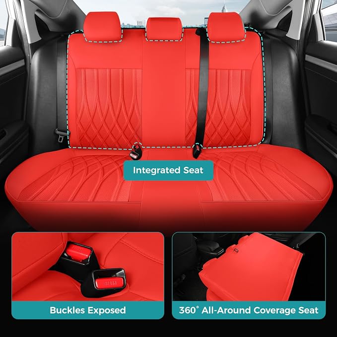 Seat Covers for Honda Civic Sedan 4DR Sedan LX 2022 2023 2024 2025.Faux Leather - Image 4