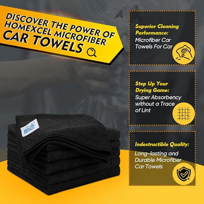 HOMEXCEL Black Microfiber Cleaning Cloth 50 Pack, 12.5 x 12.5 inch Microfiber - Image 2