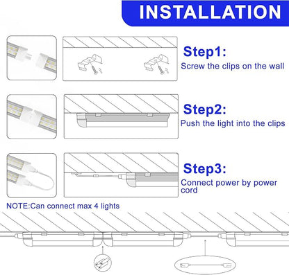 8FT LED Shop Light Fixture, 100W 15000LM 6500K, V Shape Linkable T8 Tube Lights - Image 5