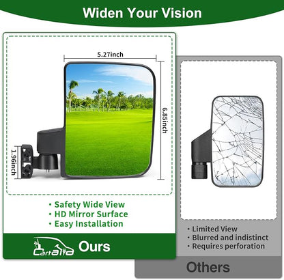 Golf Cart Mirrors Kit for EZGO Club Car Yamaha, No-Drilling Night Safety - Image 5