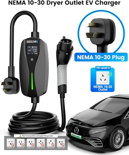 Level 2 EV Charger with NEMA 10-30 Plug, 24Amp 240V, 25FT Extension Cord - Image 2