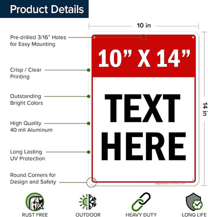 Custom Sign, Custom Sign for Business, Indoor/Outdoor use. 10x14 Inches - Image 7