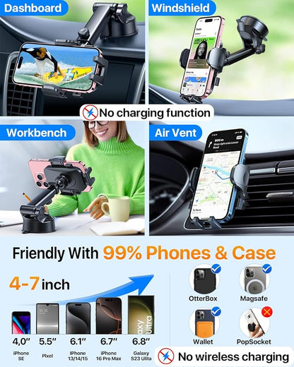 HTU 2025 Upgraded Car Phone Holder 【Safety Certs & No Smell】 Cell Phone Holder - Image 6