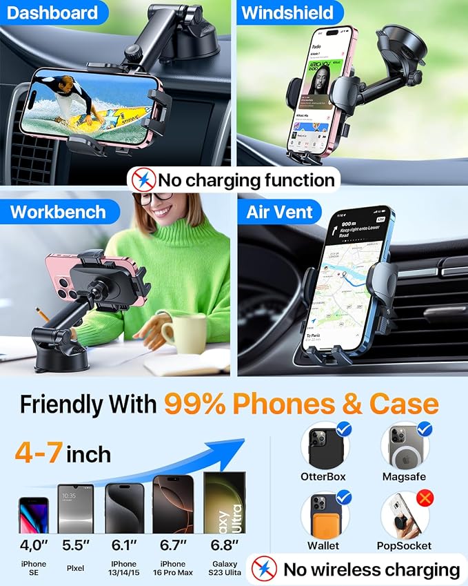 2025 Ultimate Car Phone Holder【80+LBS Strongest Suction & Military-Grade】 - Image 3