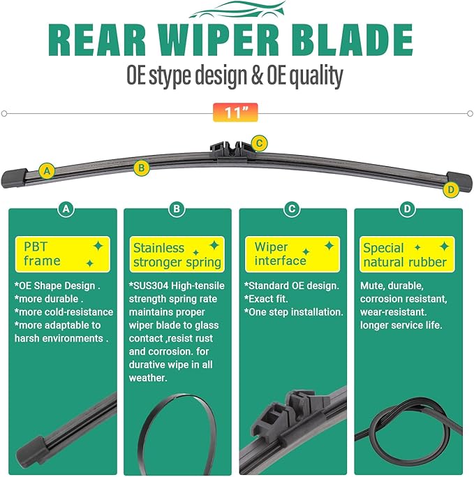 22" 22" 11" Windshield Wiper Blades Replacement - Image 4