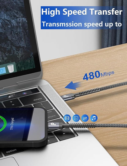 USBC Cable 6FT, 2 Pack USB-C to USB-C Cables, Type C Fast Charging Nylon - Image 4