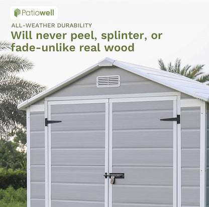 Patiowell 6x4 FT Plastic Outdoor Storage Shed, Resin Shed Perfect to Store - Image 6