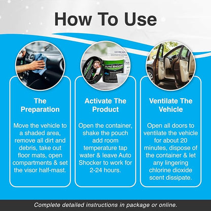 Auto Shocker Strong Car Odor Eliminator, Eco-Friendly Chlorine Dioxide Odor Bomb - Image 5