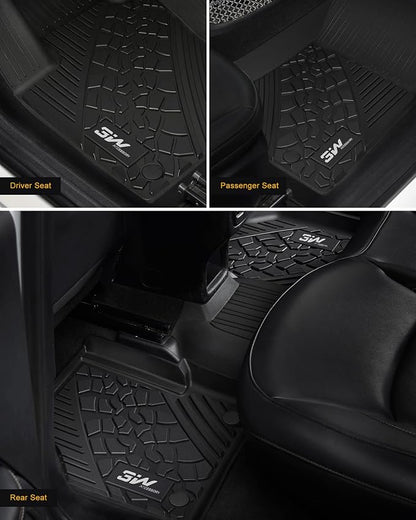 3W Floor Mats Fit for 2017-2025 Jeep Compass, TPE All Weather Custom Fit First - Image 8
