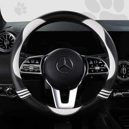 Car Steering Wheel Covers for Women Girl Padded Carbon Fiber PU Leather Cute - Image 2