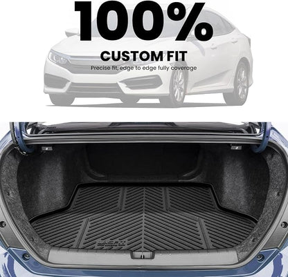 LASFIT Trunk Mat for Honda Civic Sedan 2016-2021, All Weather TPE Custom Fit - Image 3