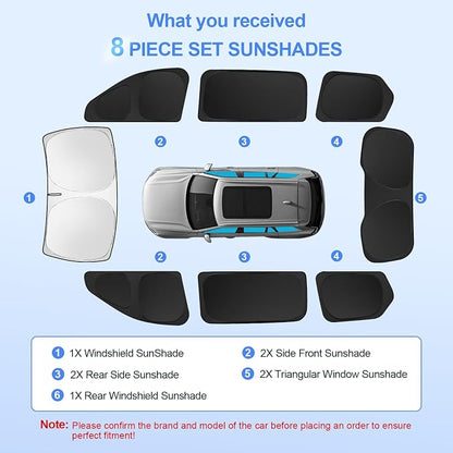 8pcs Car Window Shades for Jeep Grand Cherokee 2022-2025 Accessories, - Image 7