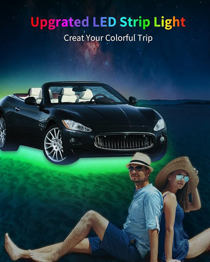 Green Led Strip Lights, 24inch 12V Interior Light Strip IP68 Waterproof Cuttable - Image 2