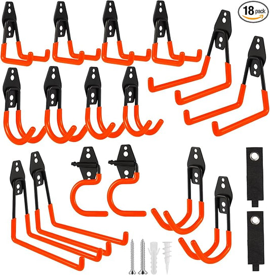 Garage Hook Heavy Duty Wall Storage Hangers, 18 Pack Garage Storage Hooks Steel by Unknown