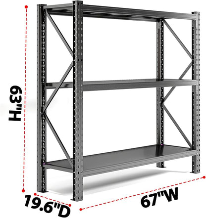 4200LBS Metal Garage Shelving, Strong Load Bearing Heavy Duty Shelves, - Image 3