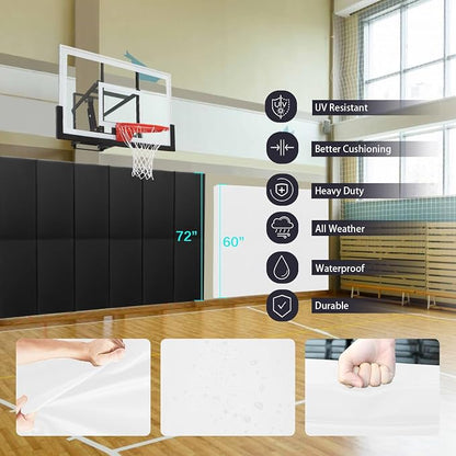 PROGOAL 60"/72" High Gym Wall Padding 2"/4" Thick Foam Basketball Court Wall - Image 4