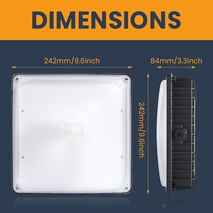 LED Canopy Light 100W, 40/60/80/100W Selectable, 5000K 15000Lumens Commercial - Image 7
