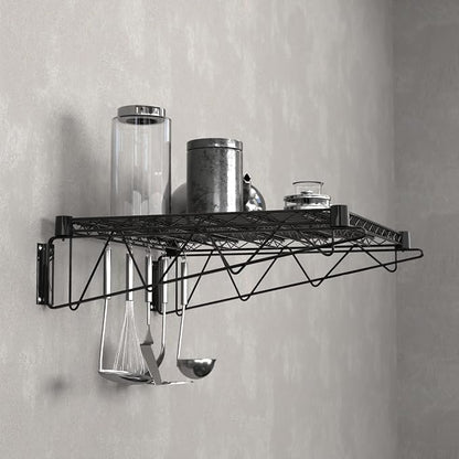 24" x 24" Black Epoxy Wire Wall Mount Shelf - Image 2