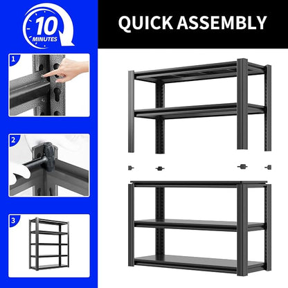 72" H Metal Storage Shelving, 2500LBS Heavy Duty Shelves Unit, Adjustable 5 - Image 7