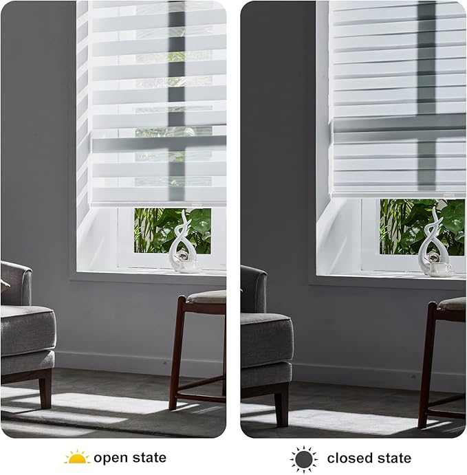 Persilux Cordless Zebra Shades Free-Stop Window Shades Dual Layer Light Control - Image 5