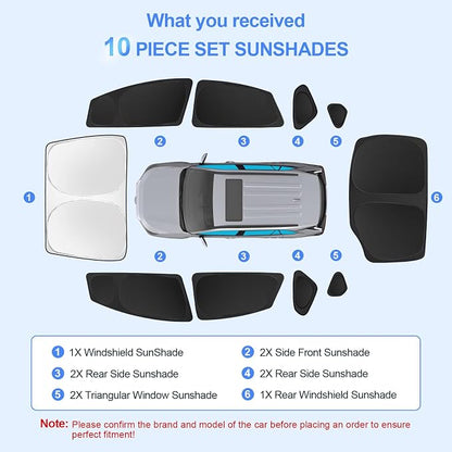 10pcs Car Window Shades for Toyota Prius Hatchback 2010-2015 Accessories - Image 7