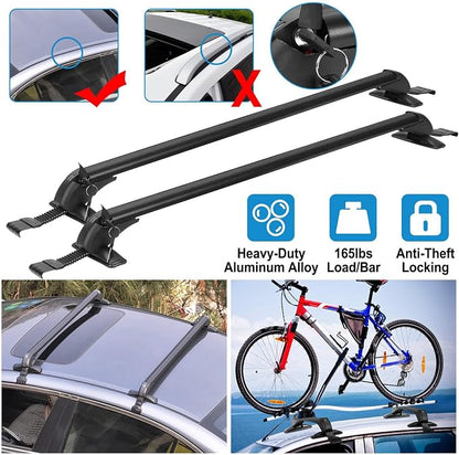 Universal Car Roof Rack, Adjustable Aluminum Alloy Crossbars Heavy Duty Roof - Image 7