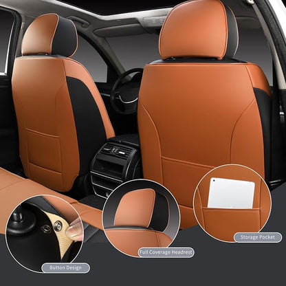 Leather Car Seat Covers, Car Seat Protector Waterproof, Seat Covers Full Set - Image 5