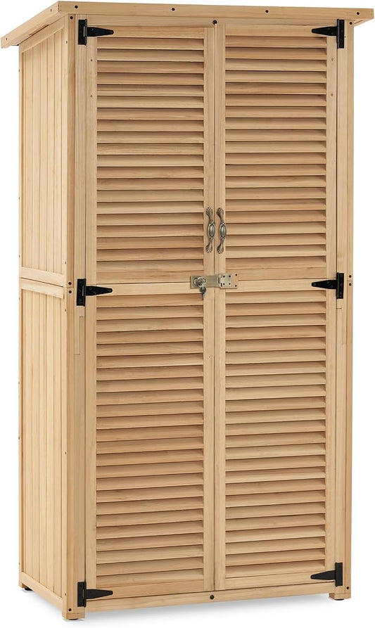 MCombo Outdoor Storage Cabinet, Wooden Storage Shed by MCombo