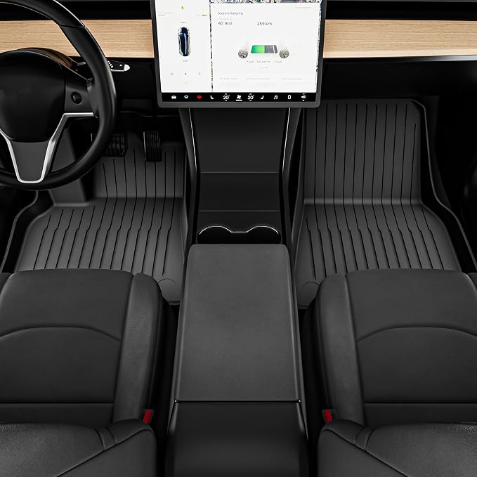 OEDRO Floor Mats 9 Pcs Fits for Tesla Model Y 7-Seater 2024-2020 Custom Fit All - Image 4