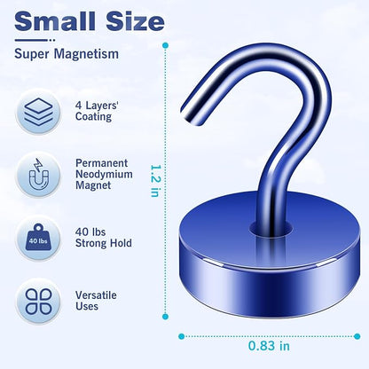 Neosmuk Magnetic Hooks, Cruise Ship Essentials, 40lb+ Heavy Duty Magnetic Hooks - Image 6