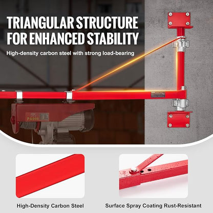 VEVOR Wall Mount Jib Crane, 660 lbs Max Load Capacity Electric Scaffolding Lift - Image 3