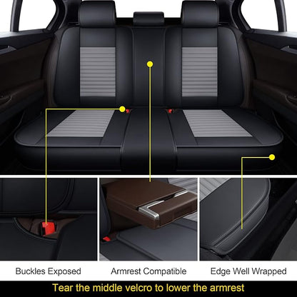 LINGVIDO Car Seat Covers, Breathable and Waterproof Faux Leather Automotive - Image 3