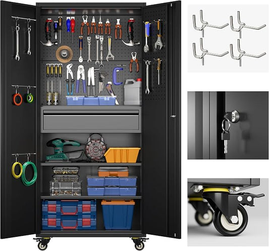 71" Metal Garage Storage Cabinet by SUXXANFurniture
