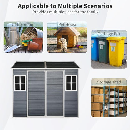8x6 FT Outdoor Storage Resin Shed - Image 6