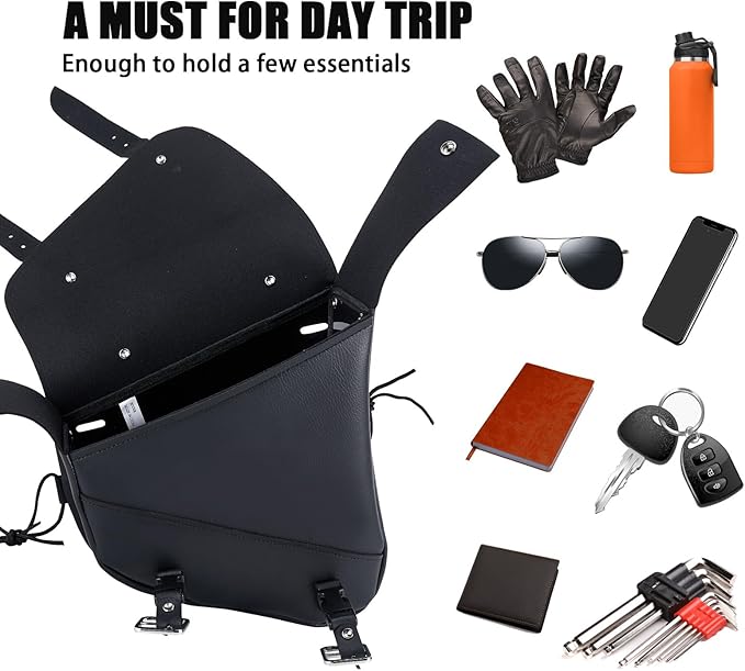 Motorcycle Saddle Bags Leather Motorcycle Solo Swing Arm Bag - Image 3