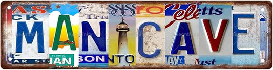 MAN CAVE Vintage Metal Tin Street Sign Bar Cafe Garage Cave Home Room Wall by Unknown