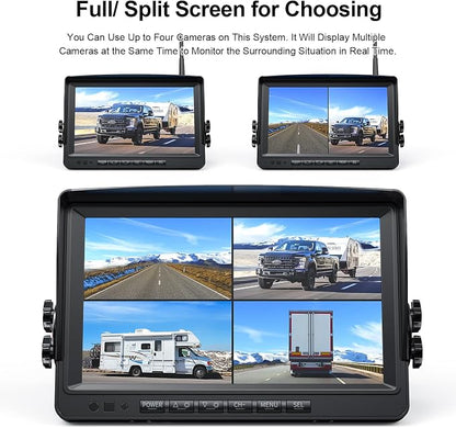 Fookoo HD 1080P 9" Wireless Backup Camera System, 9-inch Quad Split Screen - Image 7