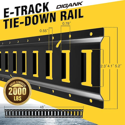E Track 4'（2 Pack） with Powder-Coated Steel Trailer Tie Down - Image 2