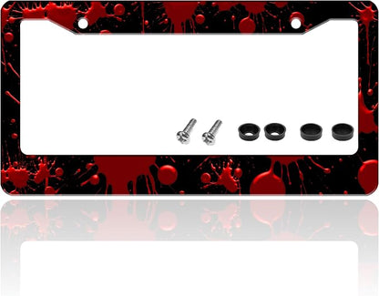 Red Blood Drop License Plate Frame Blood Spatter License Plate Holder by TINALUIN